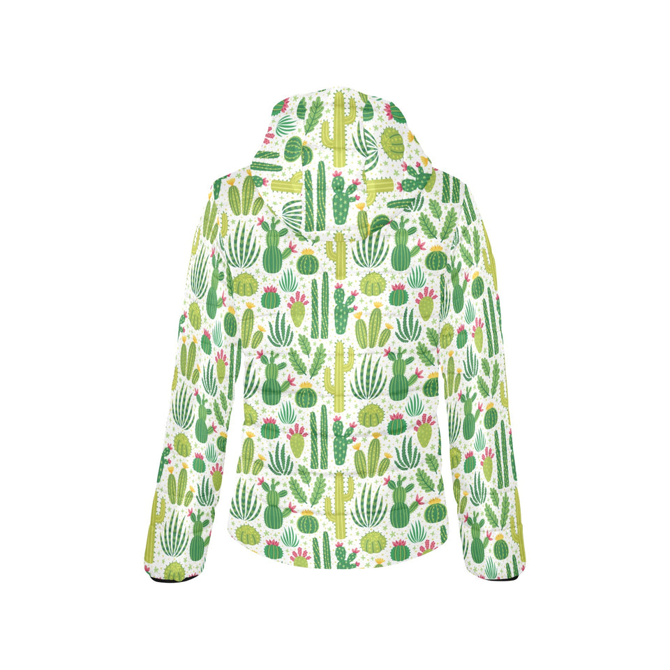 Cactus pattern copy Women's Padded Hooded Jacket