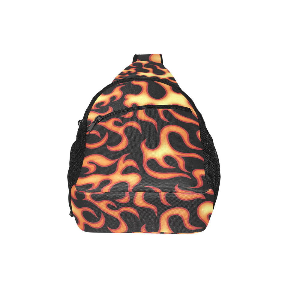 Fire flame dark pattern All Over Print Chest Bag