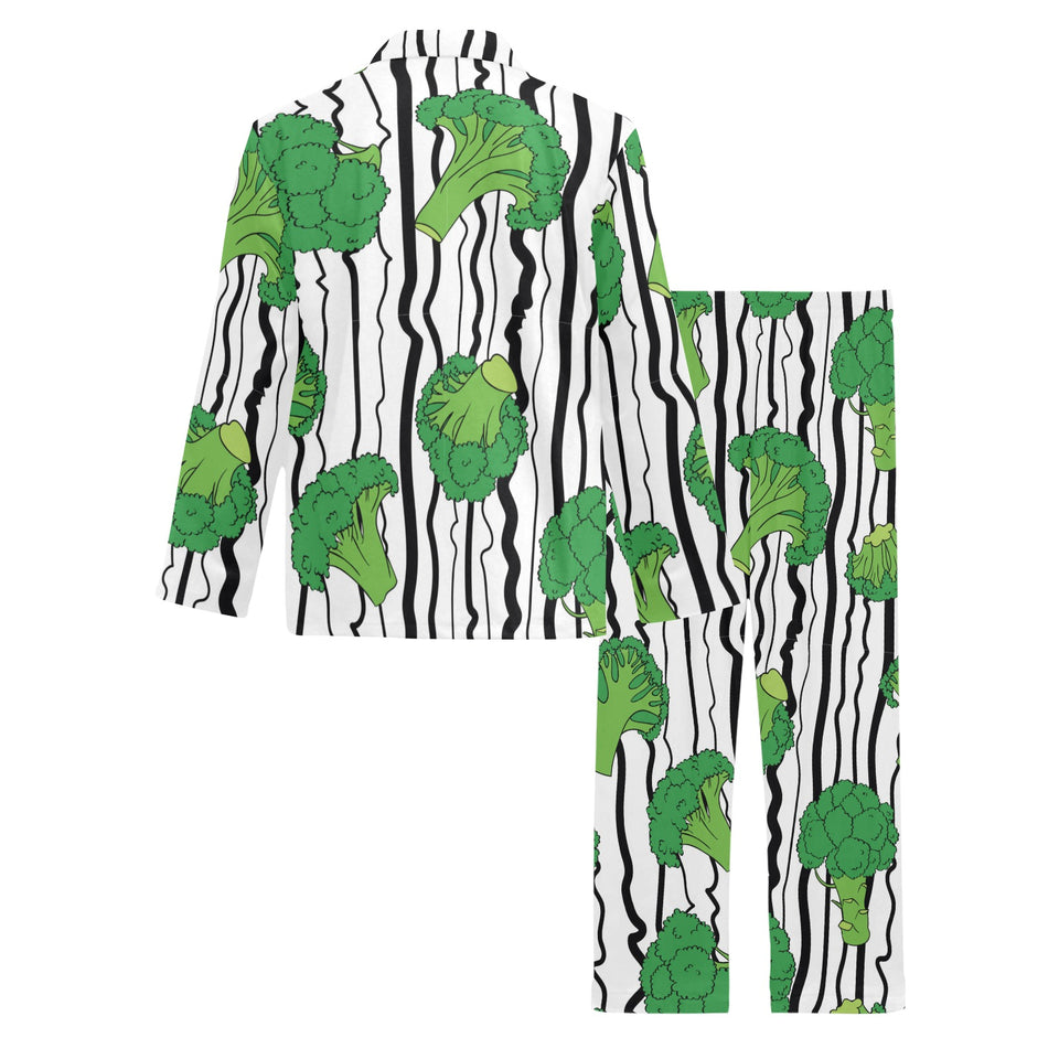 Cool Broccoli pattern Men's Long Pajama Set