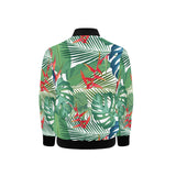 heliconia palm and monstera leaves pattern Kids' Boys' Girls' Bomber Jacket