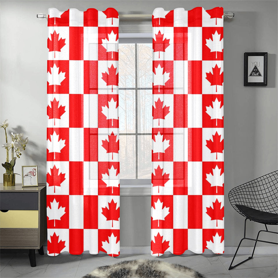 Canada Pattern Print Design 05 Gauze Curtain