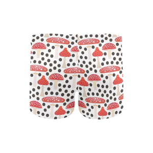 Red mushroom dot pattern Men's Swimming Trunks