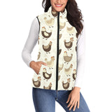 Cute rooster chicken cock Women's Padded Vest
