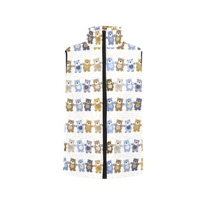 Teddy Bear Pattern Print Design 02 Women's Padded Vest