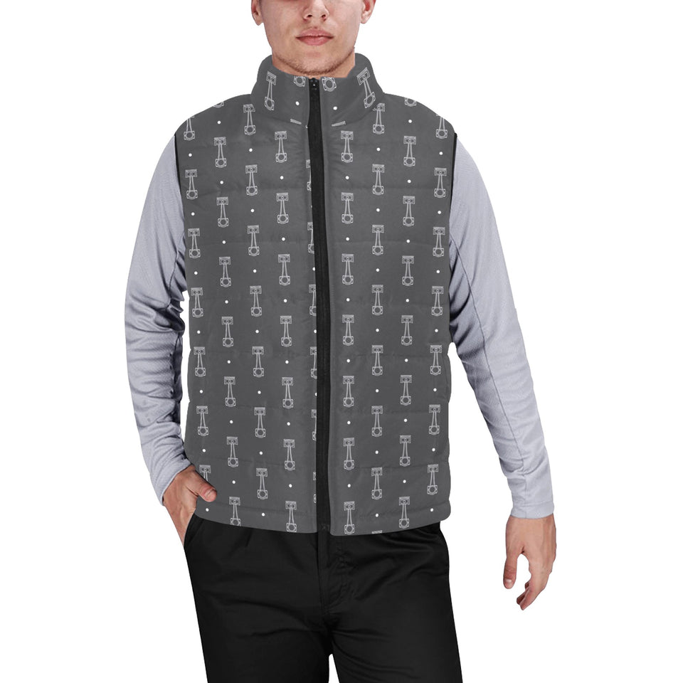 Engine Piston Black Background Pattern Design 02 Men's Padded Vest