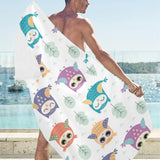 Cute owl pattern Beach Towel