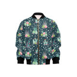 Cactus glass terrarium pattern Kids' Boys' Girls' Bomber Jacket