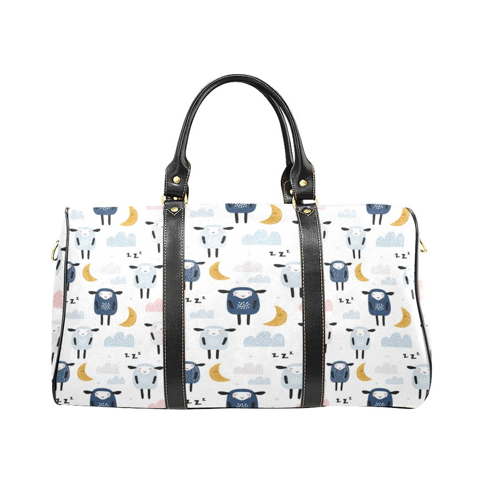 Cute sleeping sheep moon cloud pattern Travel Bag