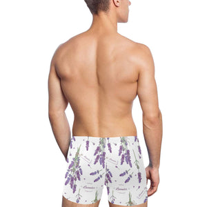 lavender flower design pattern Men's Swimming Trunks