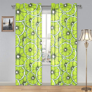 Slices of Lime design pattern Gauze Curtain