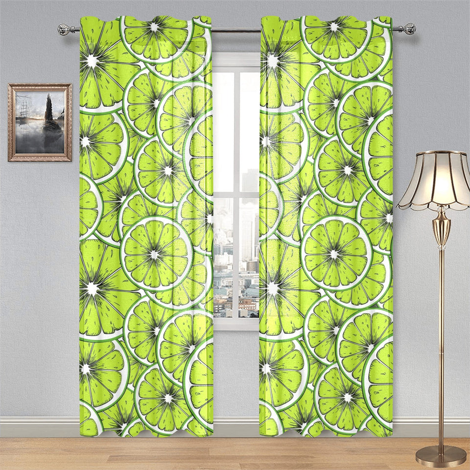Slices of Lime design pattern Gauze Curtain