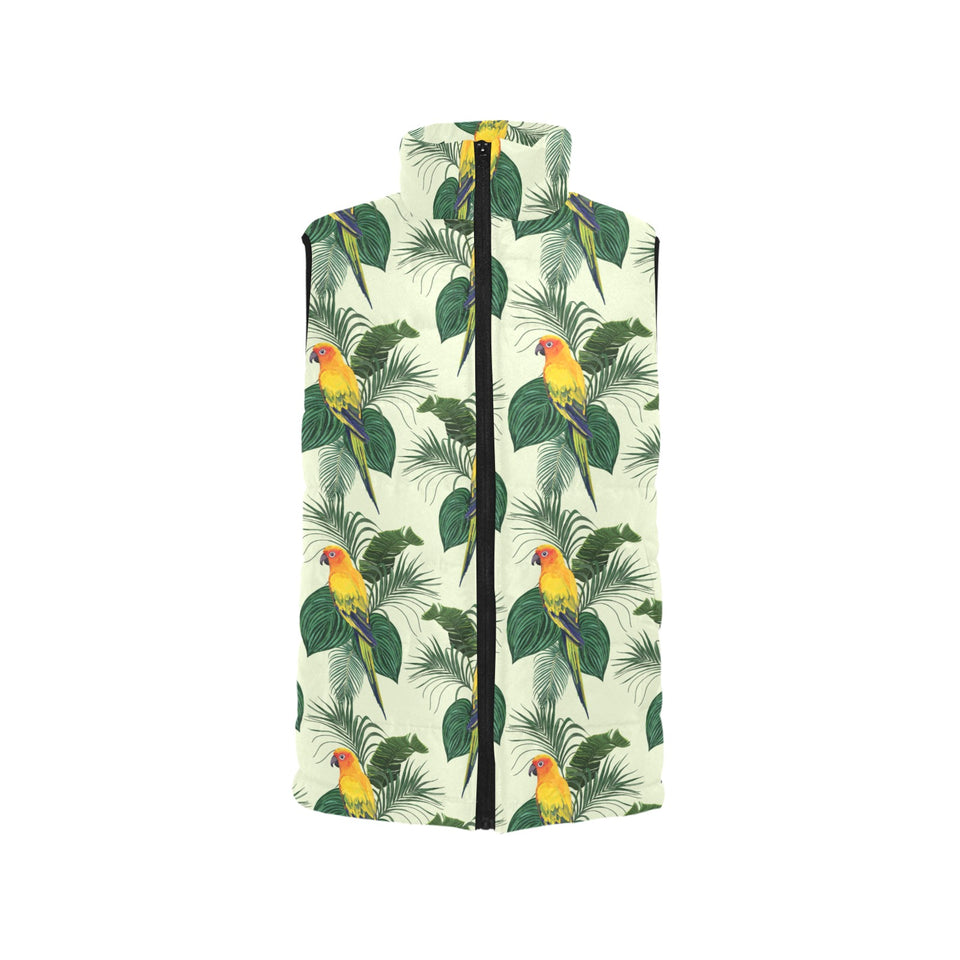 Beautiful parrot palm leaves pattern Women's Padded Vest