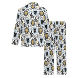 Lion Pattern Print Design 05 Men's Long Pajama Set