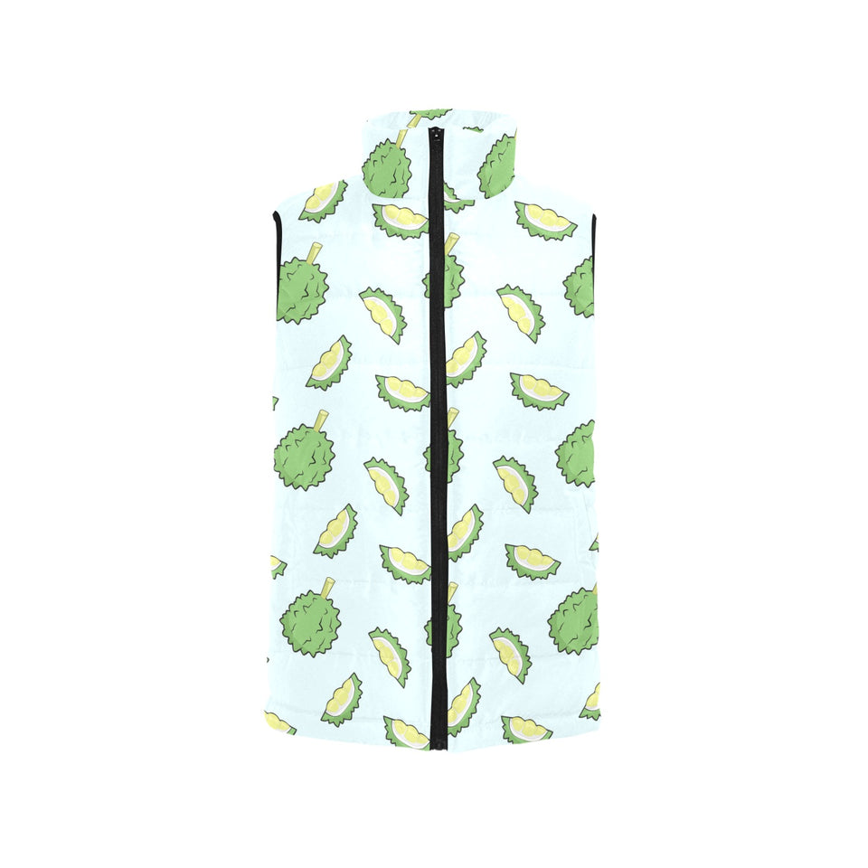 Durian pattern blue background Women's Padded Vest