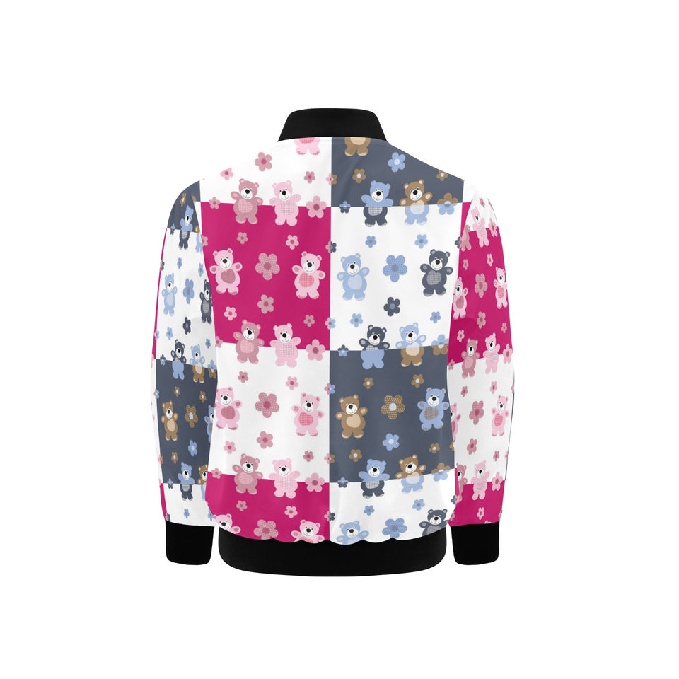 Teddy Bear Pattern Print Design 03 Kids' Boys' Girls' Bomber Jacket