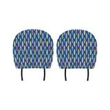 Surfboard Pattern Print Design 03 Car Headrest Cover