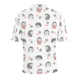 Hedgehog Pattern Print Design 02 Men's All Over Print Polo Shirt