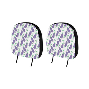 Eggplant Pattern Print Design 05 Car Headrest Cover