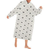 Dog Paws Pattern Print Design 03 Blanket Robe with Sleeves