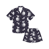 Chihuahua space helmet. astronaut pattern Kids' Boys' Girls' V-Neck Short Pajama Set