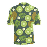 Whole sliced kiwi leave and flower Men's All Over Print Polo Shirt