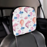Watercolor air balloon cloud pattern Car Headrest Cover