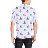 Sailboat anchor pattern Men's All Over Print Polo Shirt