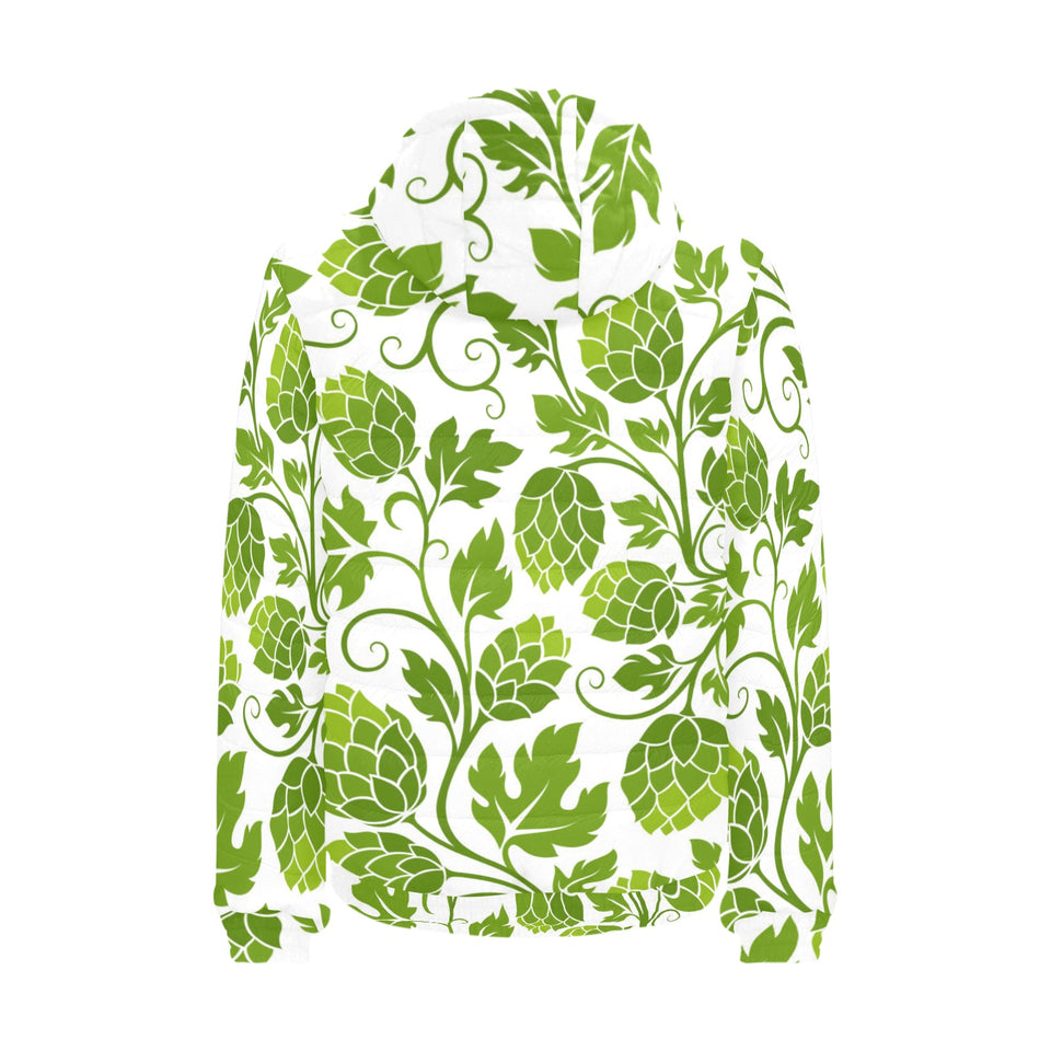 Hop design pattern Men's Padded Hooded Jacket