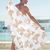 shiba inu dog pattern Beach Towel