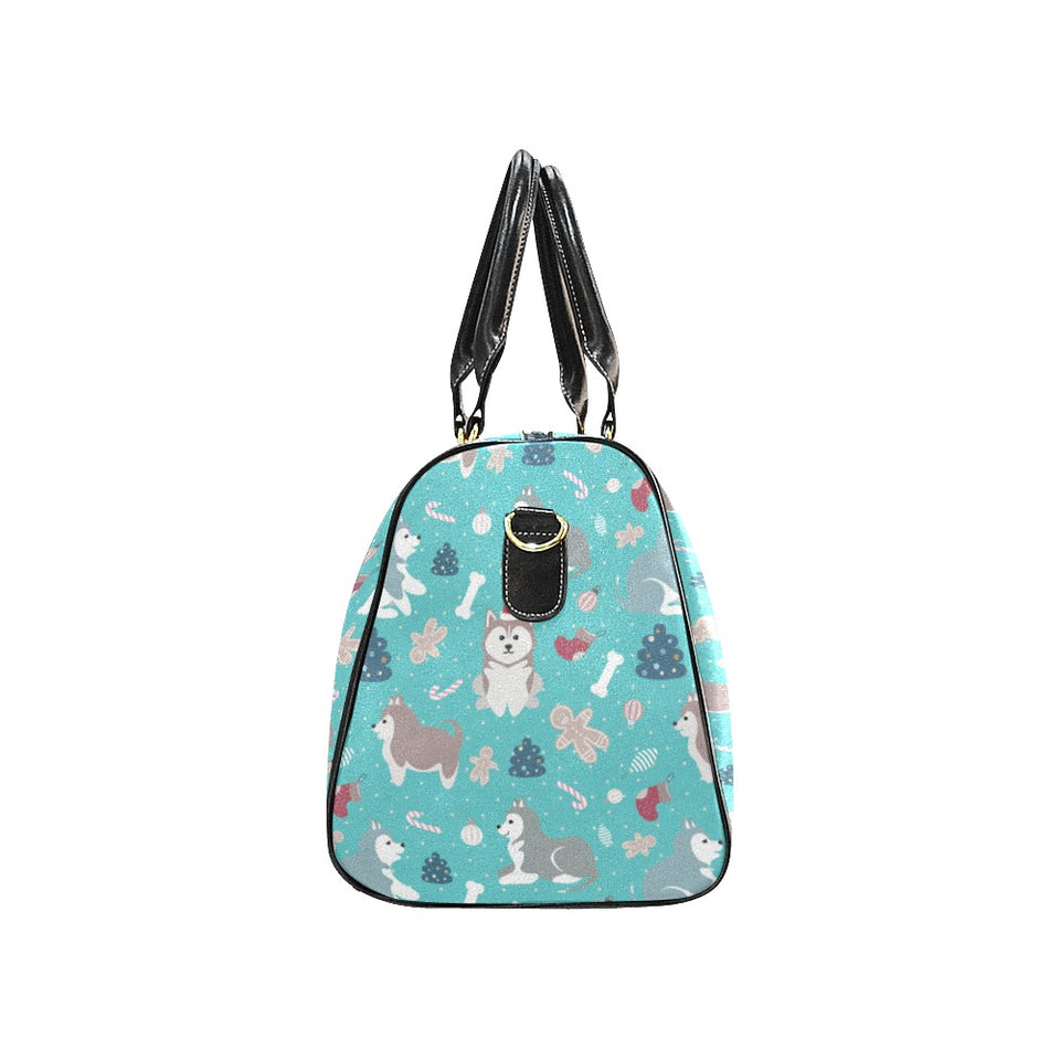 Christmas cute siberian husky puppie pattern Travel Bag
