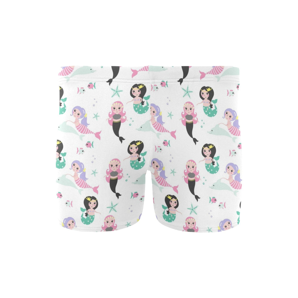 cute mermaid dolphin fish starfish pattern Men's Swimming Trunks