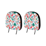 Watercolor bowling pattern Car Headrest Cover