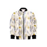 Lavender modern pattern blackground Kids' Boys' Girls' Bomber Jacket