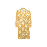 Pretzels Pattern Print Design 01 Men's Long Sleeve Belted Night Robe