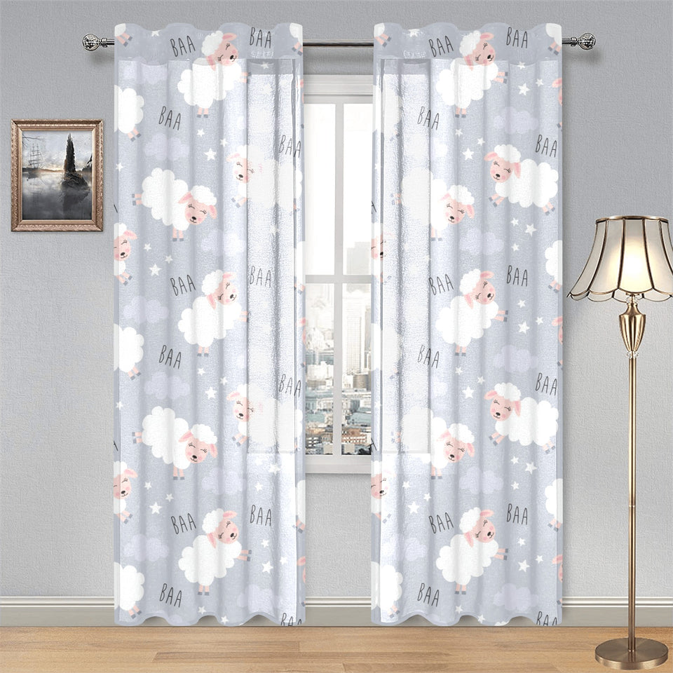 Sweet dreams sheep pattern Gauze Curtain