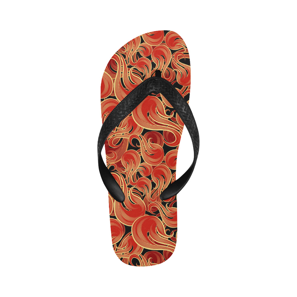 Fire flame pattern Unisex Flip Flops