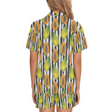 papaya design pattern Women's V-Neck Short Pajama Set