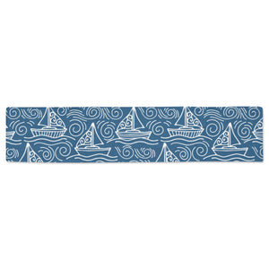 Hand drawn sailboat pattern Table Runner