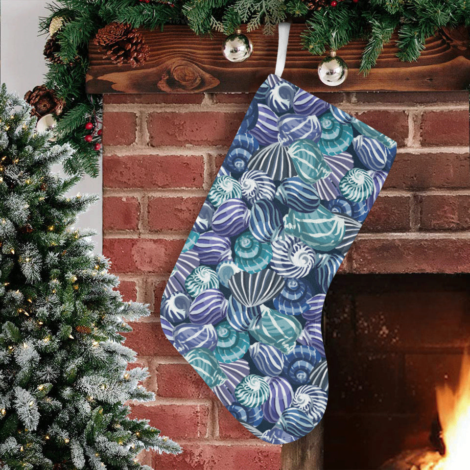Shell design pattern Christmas Stocking