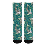 Koi Fish Carp Fish lotus pattern Crew Socks