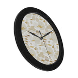 Beautiful gold japanese pattern Elegant Black Wall Clock