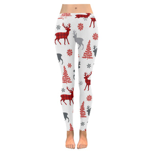 Deer tree snowflakes chrismas pattern Women's Legging Fulfilled In US