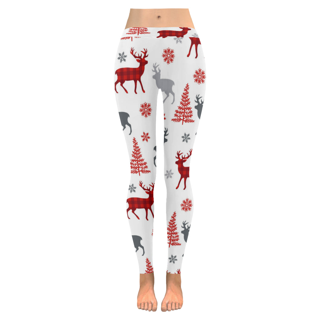 Deer tree snowflakes chrismas pattern Women's Legging Fulfilled In US