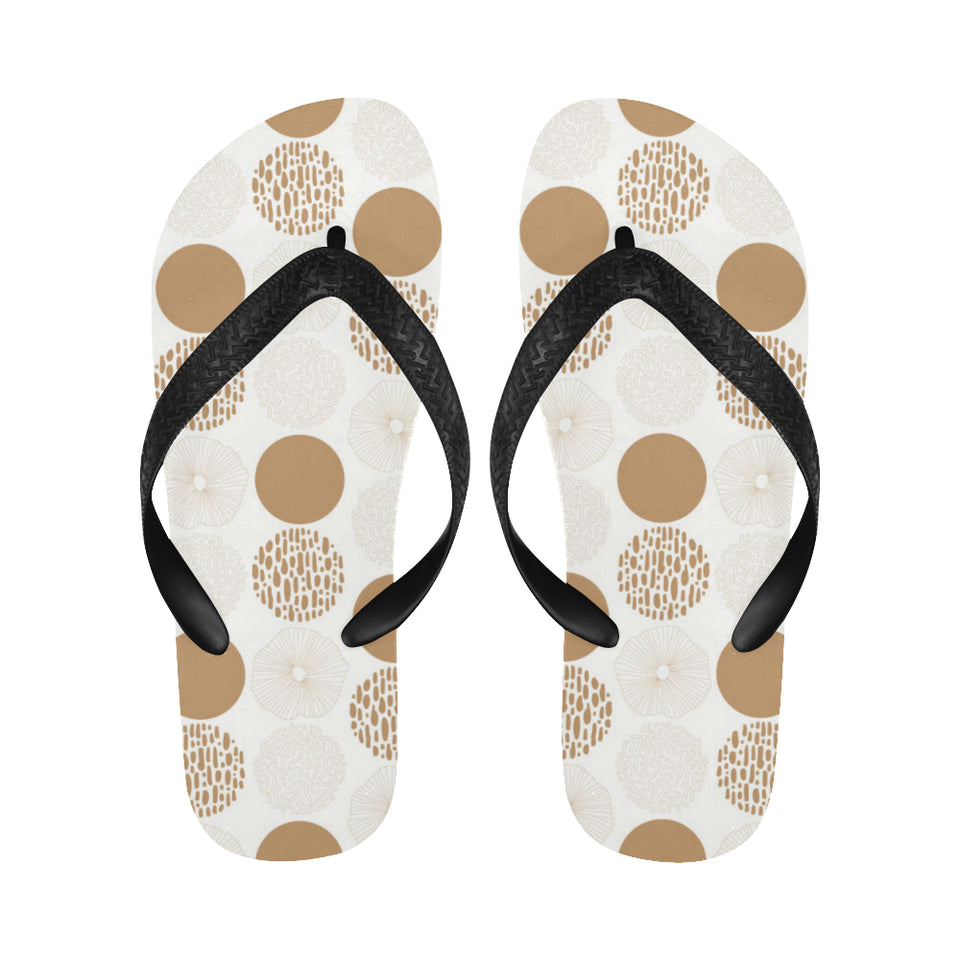 Gold Texture mushroom pattern Unisex Flip Flops