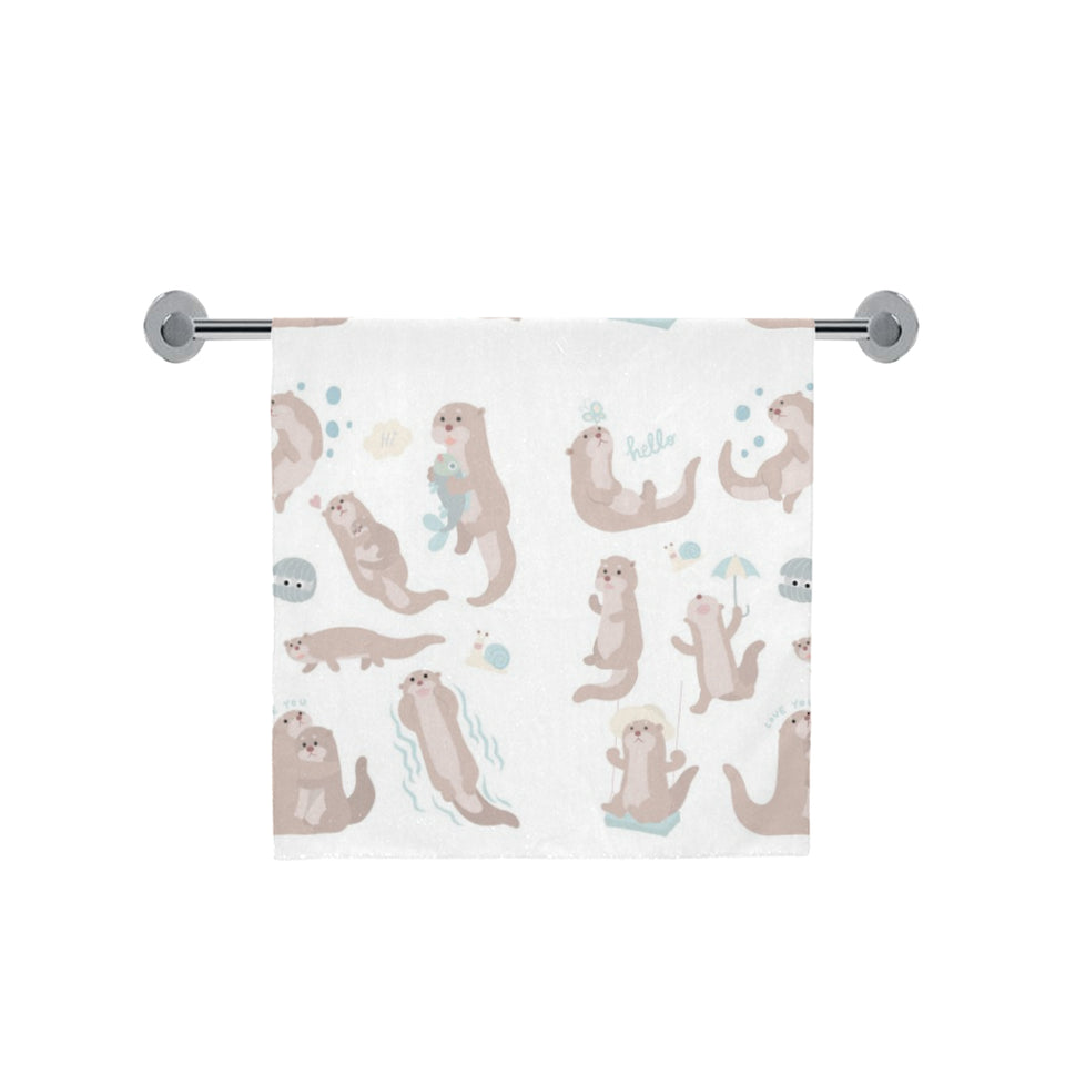 Cute sea otters pattern Bath Towel