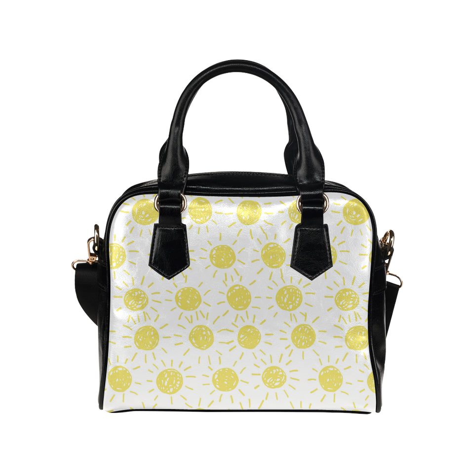 hand drawn sun pattern Shoulder Handbag