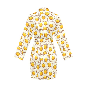 Fried Eggs Pattern Print Design 02 Women's Long Sleeve Belted Night Robe