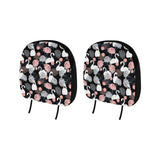 white swan blooming flower pattern Car Headrest Cover