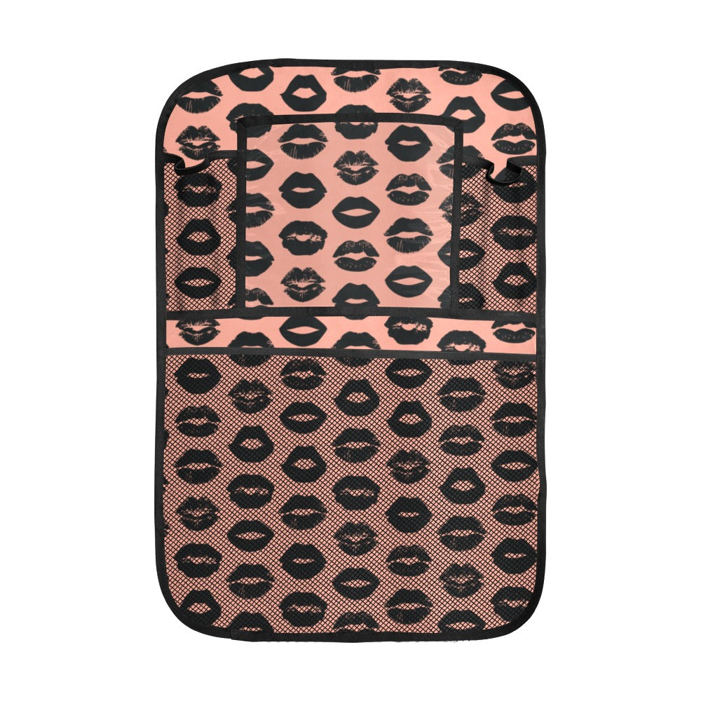 Lips Pattern Print Design 02 Car Seat Back Organizer