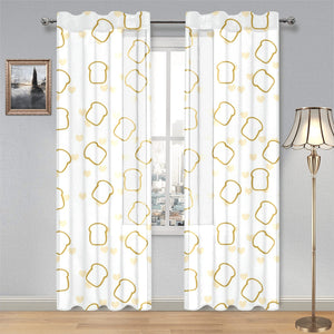 Bread Toast Pattern Print Design 01 Gauze Curtain